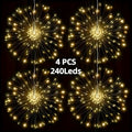 [Christmas] 4/5pcs Solar Starburst Lanterns with Remote Timer -8 Modes, Adjustable Brightness, 240/360/480 LEDS, Fairy Lights for Yard, Party Tents, Christmas - Pure Copper Wire, Outdoor Lighting | Starburst Design | Durable Outdoor Lights