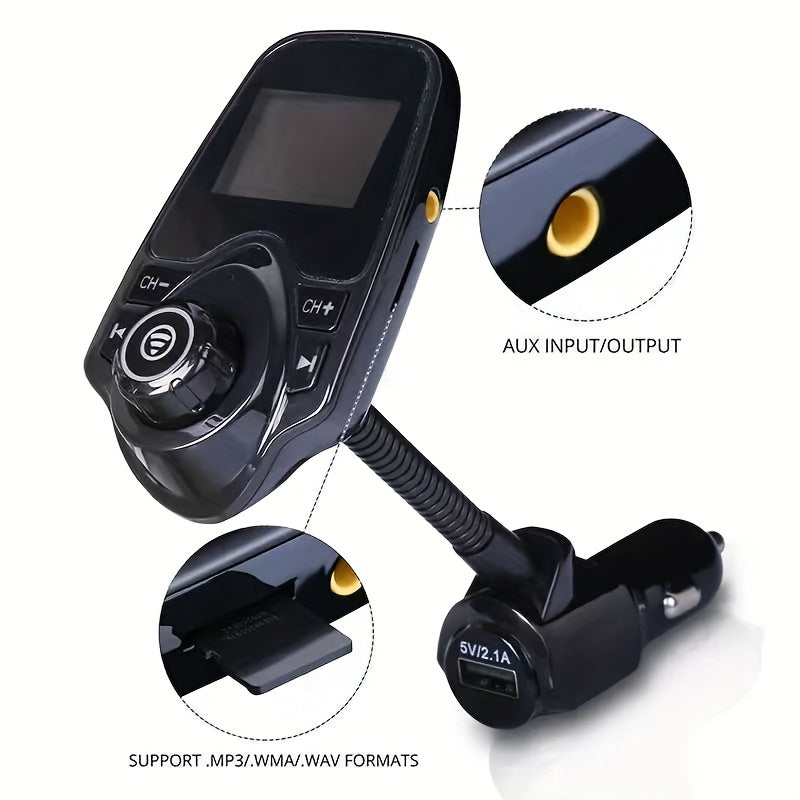 Wireless 5.0 Car Adapter, Hands-Free Receiver, FM Transmitter, Dual USB Charger, Quick Charge, Versatile Wireless Car MP3 Player