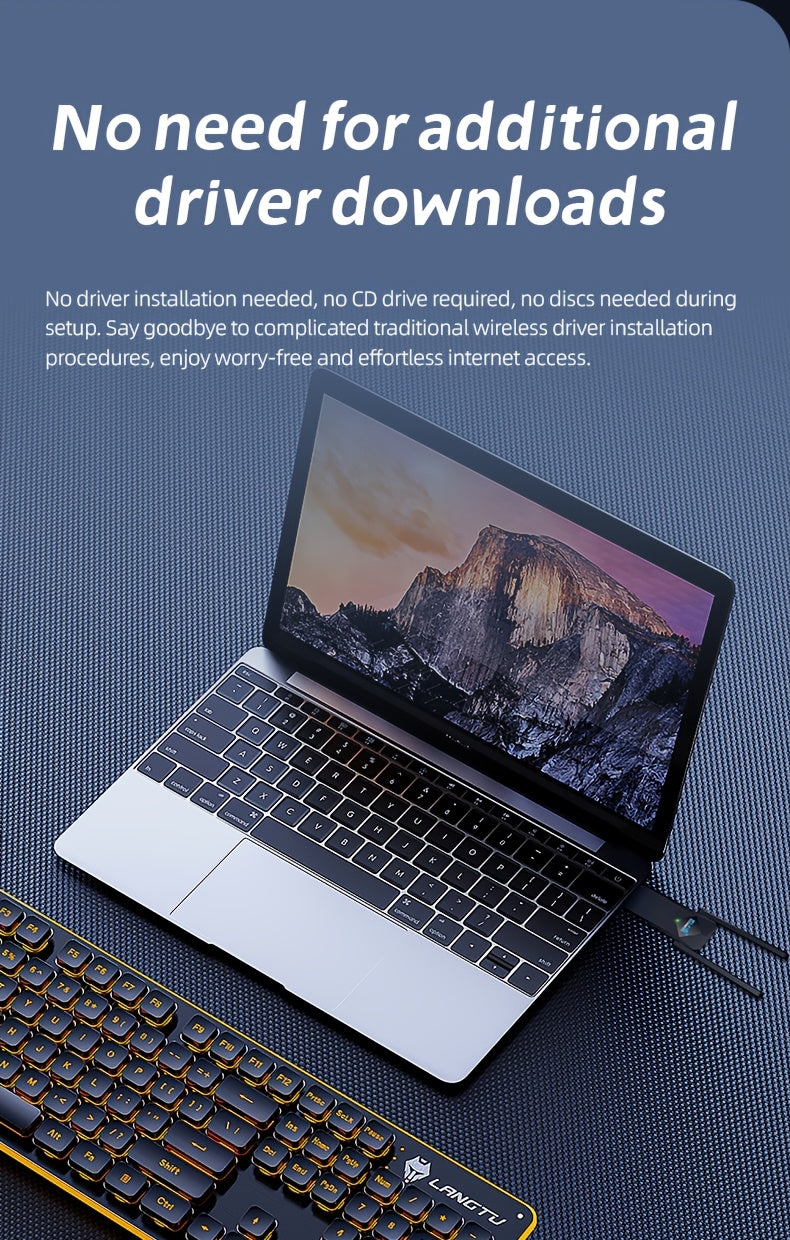 Wireless USB WiFi Adapter for PC - 1800Mbps Dual 5Dbi Antennas 5G/2.4G WiFi Adapter for Desktop PC Laptop Windows11/10/8/7, Wireless Adapter for Desktop Computer Network Adapters