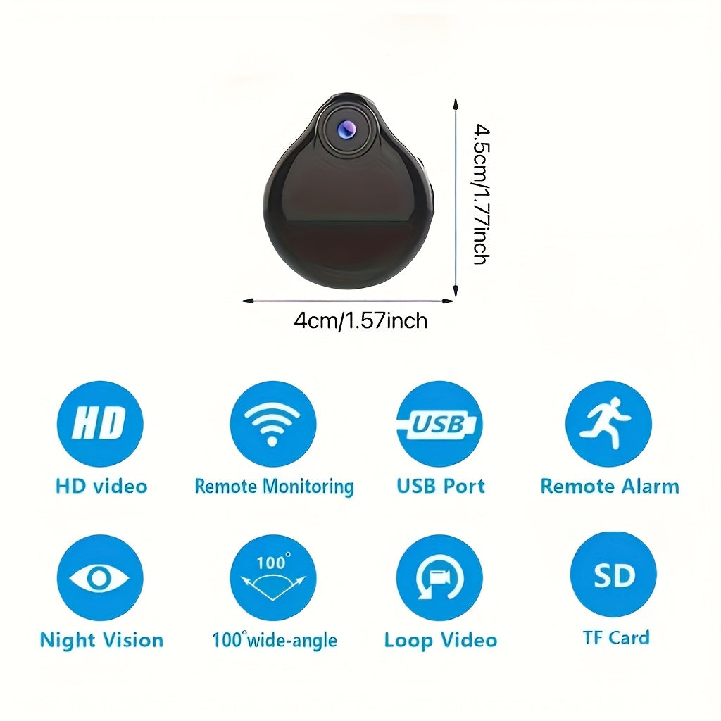 WIFI Wireless Wearable Body Micro Cam, Camera Motion Sensor Video Voice Recorder Home Security Camcorders, Nanny Surveillance Camera Wifi Webcam Micro Camera Built in Battery