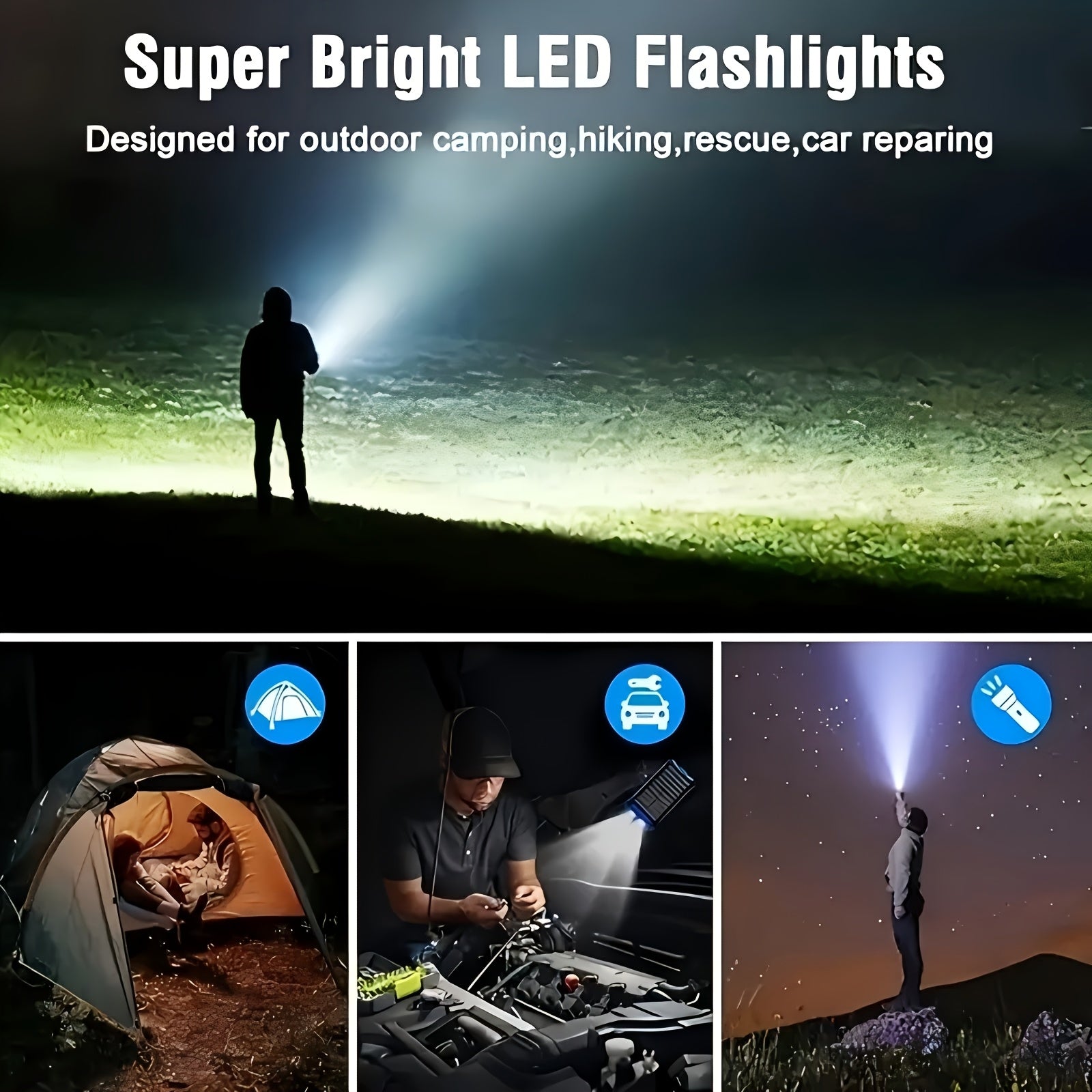 28800Mah/42800Mah Solar Power Bank with Wireless Charging, Featuring 4 Built-In Cables And Six Output Ports for 15W Fast Charging, Compatible with for all Mobile Devices. It Includes Three Input Options And Dual Flashlights