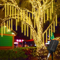 Solar Meteor Shower String Lights, Outdoor Solar Lights, Courtyard Garden Decorative Light Strings, Christmas And Halloween Decorative Lighting Fixtures, 192 LED Flower Themes, Independent Day Hanging Tree Decorations, Button Control With Light