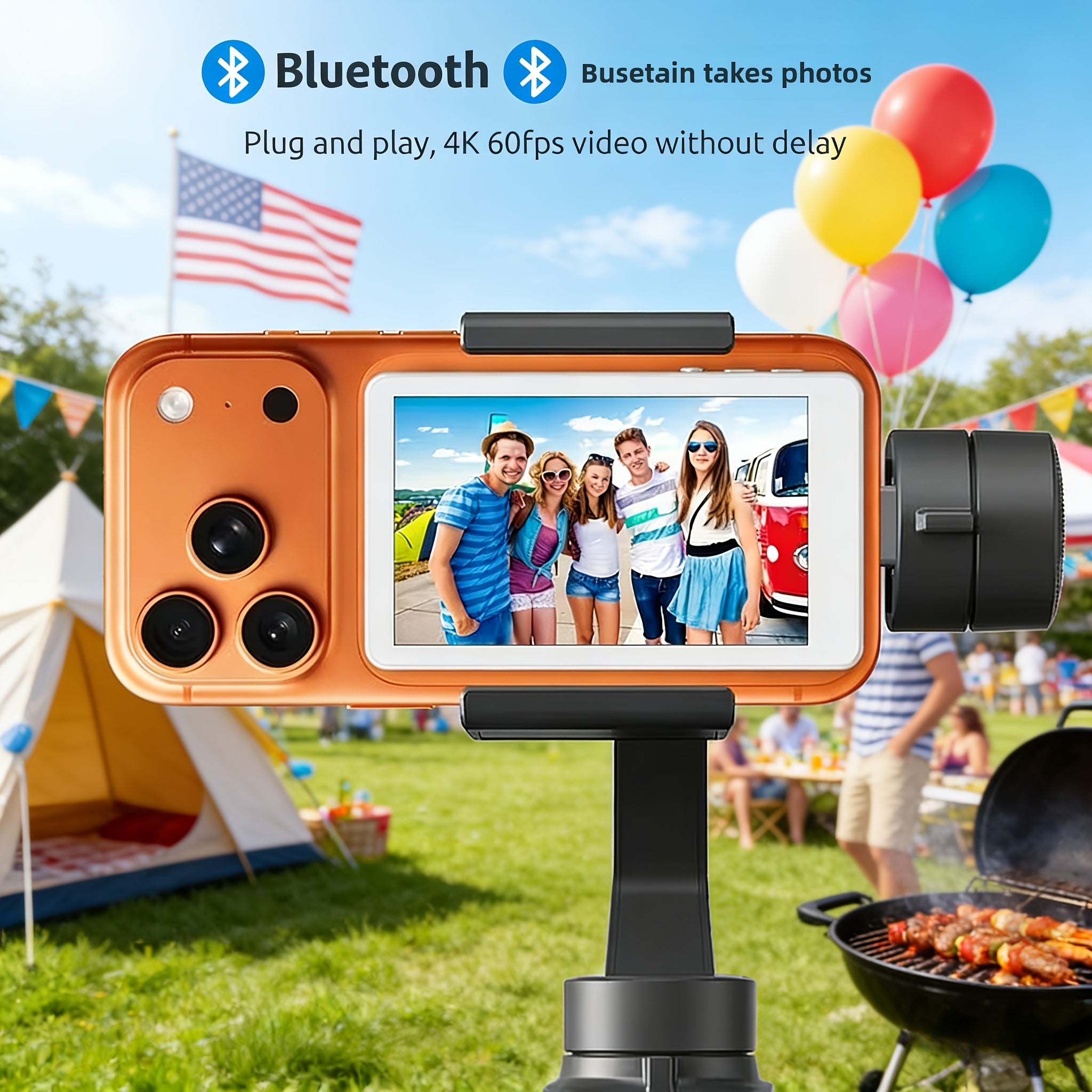 Wireless Selfie Monitor Screen for Iphone And Android, 2000/2500Mah with Wireless Remote, 3-Level Brightness And Wide Screen Mode, Using Phone Rear Camera for Selfie Vlog No Delay Live Stream for Tiktok White