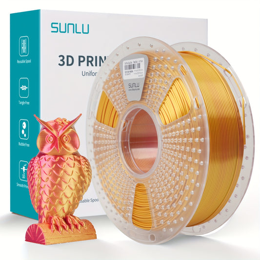 SUNLU PLA Plus Filament for 3D Printing, Dual Color Gradient, High Toughness, Shiny Texture, 1.75mm Diameter, Low Shrinkage, Dimensional Accuracy +/- 0.02mm, Smooth Surface Plastic Materia, 1kg Spool (2.2 Lbs)