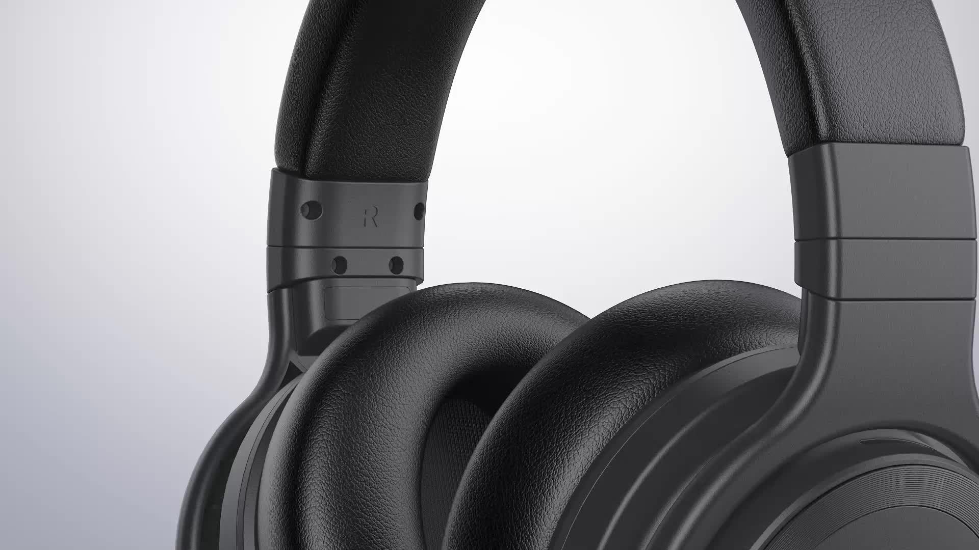 Active Noise Cancelling Headphones Wireless Headphones with Rich Bass, Clear Calls, 30 Hours Playtime, Comfort Fit, Black