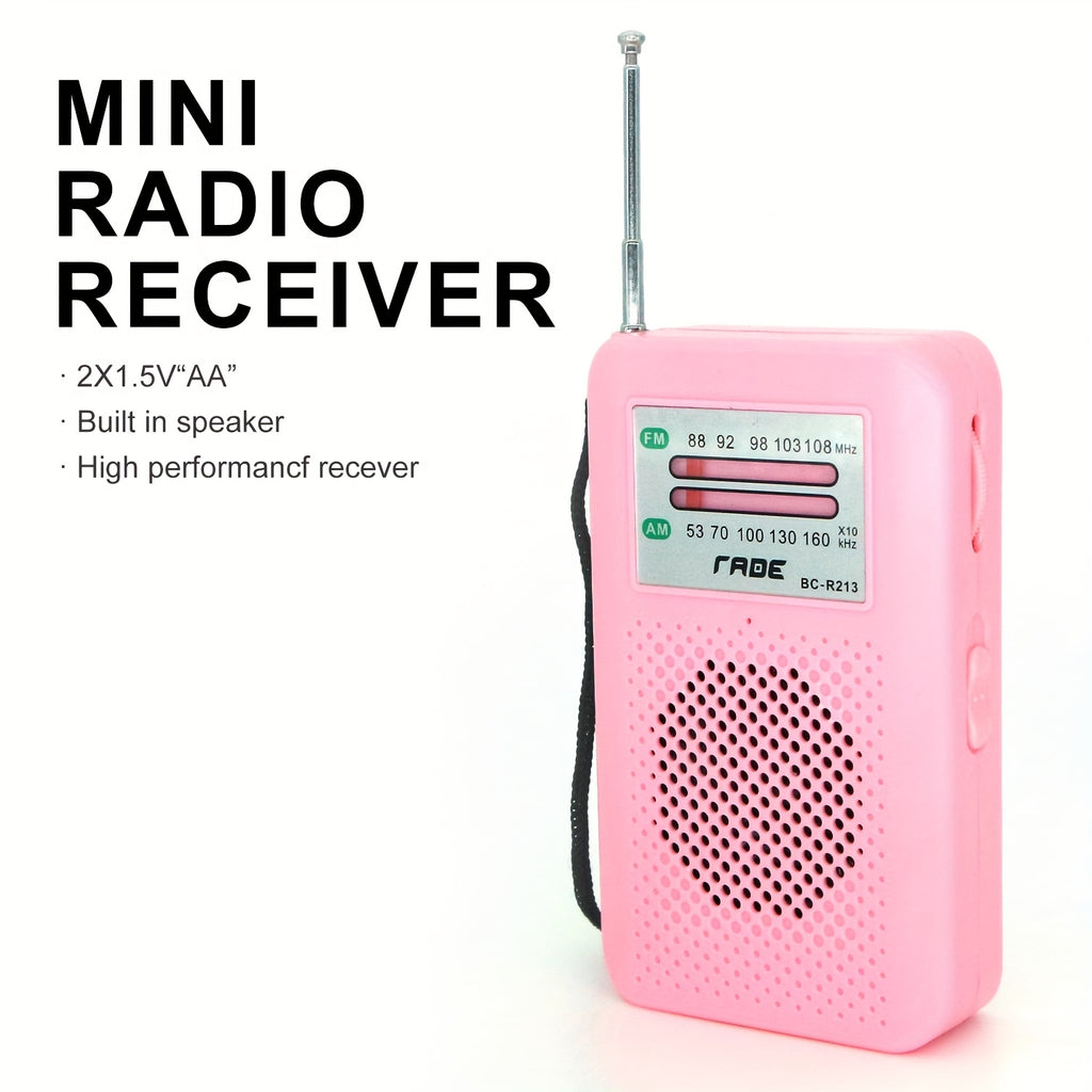 [Portable AM FM Radio] Portable AM FM Radio Speaker, Battery-Powered Handheld Radio W/Manual Tuner, Headphone Jack, Integrated Speaker, Adjustable Antenna, Durable Design And Wrist Strap