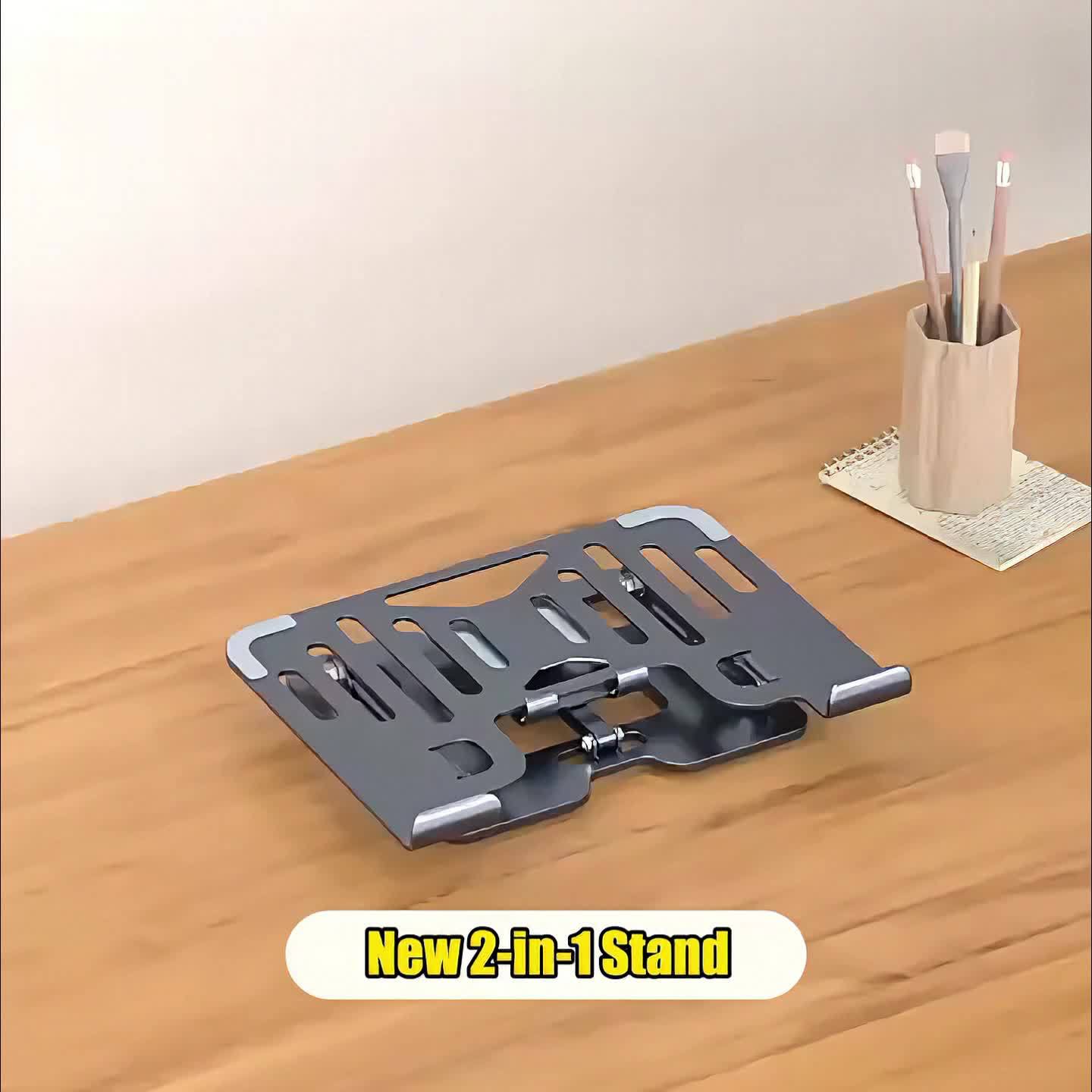 Laptop Stand, 2-in-1 Computer And Mobile Phone Stand, Adjustable, Computer Stand - Ergonomic, Suitable for Office And Home Use, Folding Design, Heat Dissipation, Suitable for 10-16-inch Laptops.