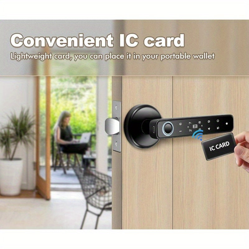 Smart Door Lock with Fingerprint Scanner, 5-In-1 Keyless Entry System (Fingerprint/Password/Nfc/ Backup/Physical Keys) - App-Controlled Deadbolt, Alexa Compatible, for Home/Apartment/Door, - (Keys Included)