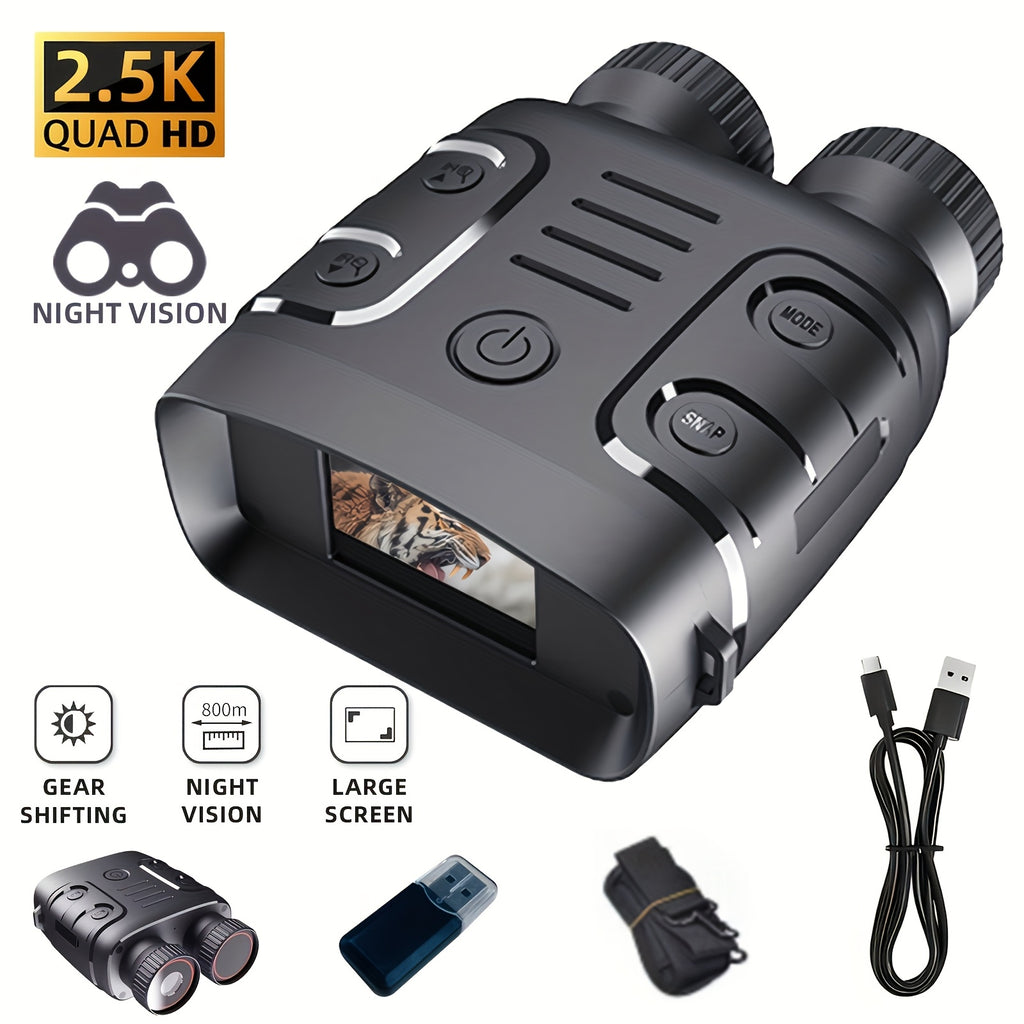 2026 HD2.5K Binocular Infrared Telescope Goggles 10X Zoom CMOS HD Night Vision Goggles Device Full-Black Visibility - Capture Stunning Photos & Videos Night Vision Scope Digital Zoom Ideal for Hunting, Boating & Outdoor Adventures Battery Powered HD