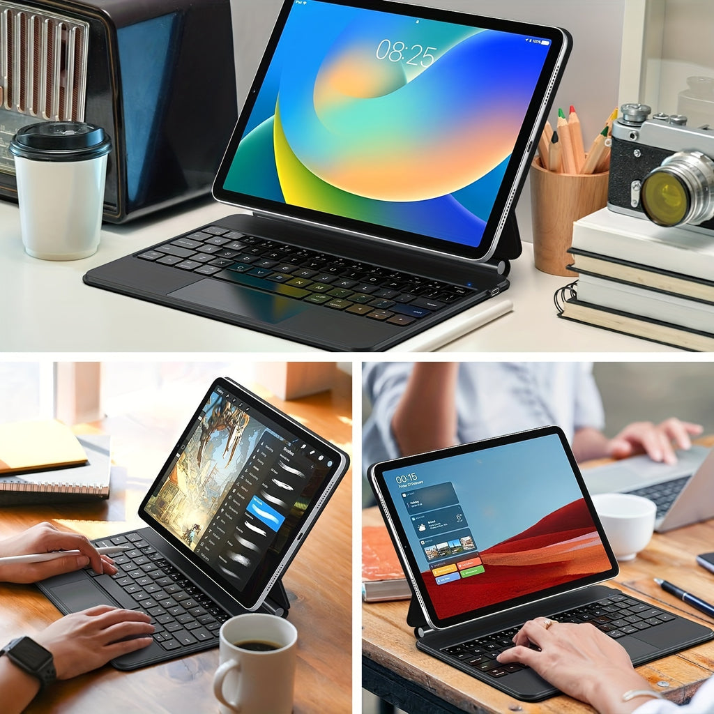 for iPad 10th Gen 2022 Keyboard Case with Backlit Magic-Style Magnetic Keyboard, Multi-Touch Trackpad & Cantilever Stand - Compatible with 10.9-inch iPad - -C, Wireless, Type-C Cable Included (No Charger) - Wireless Tablet PC Case