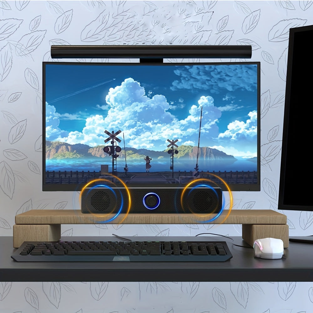 4D Audio Effect Anti-magnetic Interference, USB-powered Wired Desktop Speaker with 3.5mm Plug And Independent Volume Control, Stereo Audio Output, Suitable for Computers And Laptops.
