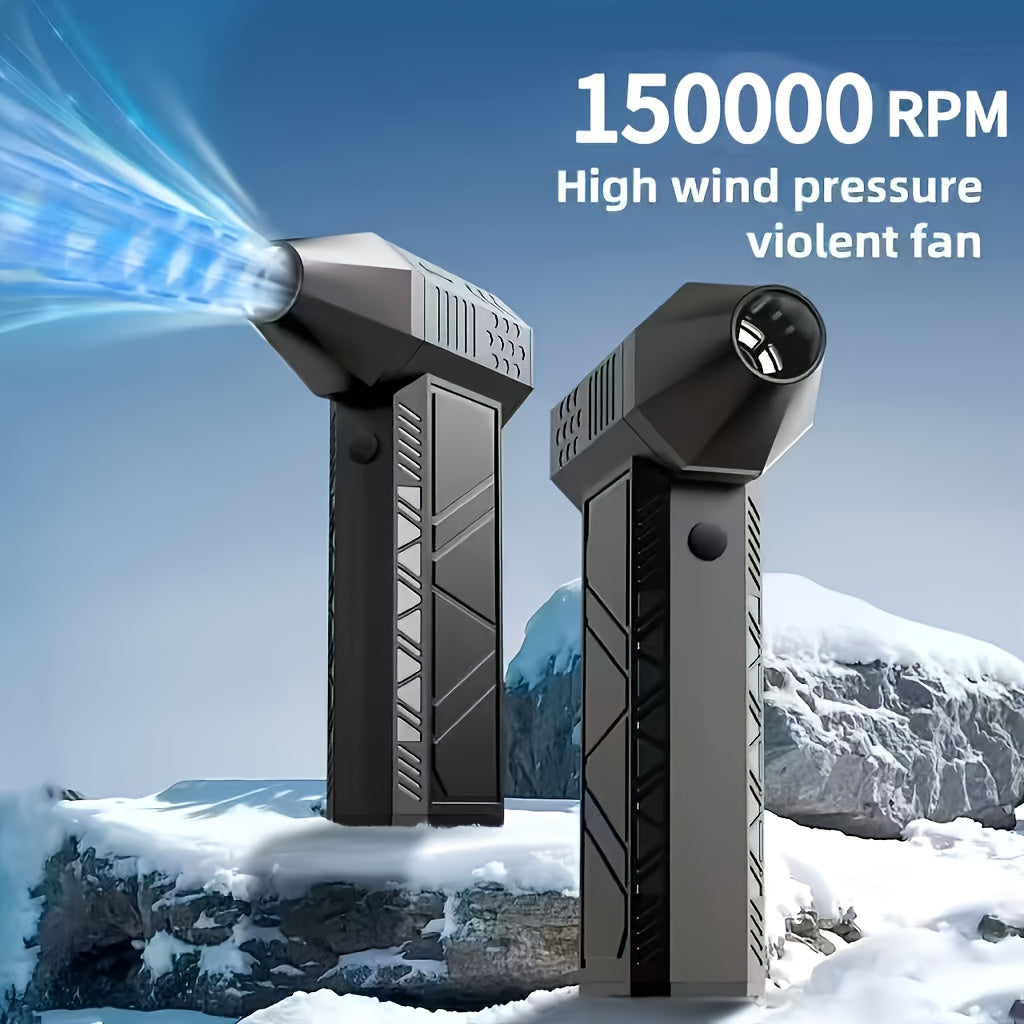 130, 000 RPM Super Turbo Fan, High-Power Brute Force Fan, USB-C Fast Charging, Adjustable Wind Power, Rechargeable Air Blower, Suitable for Computer Cleaning, Car Cleaning And Dust Removal, Leaf Blowing, Cooling, And Powerful Brute Force Fan