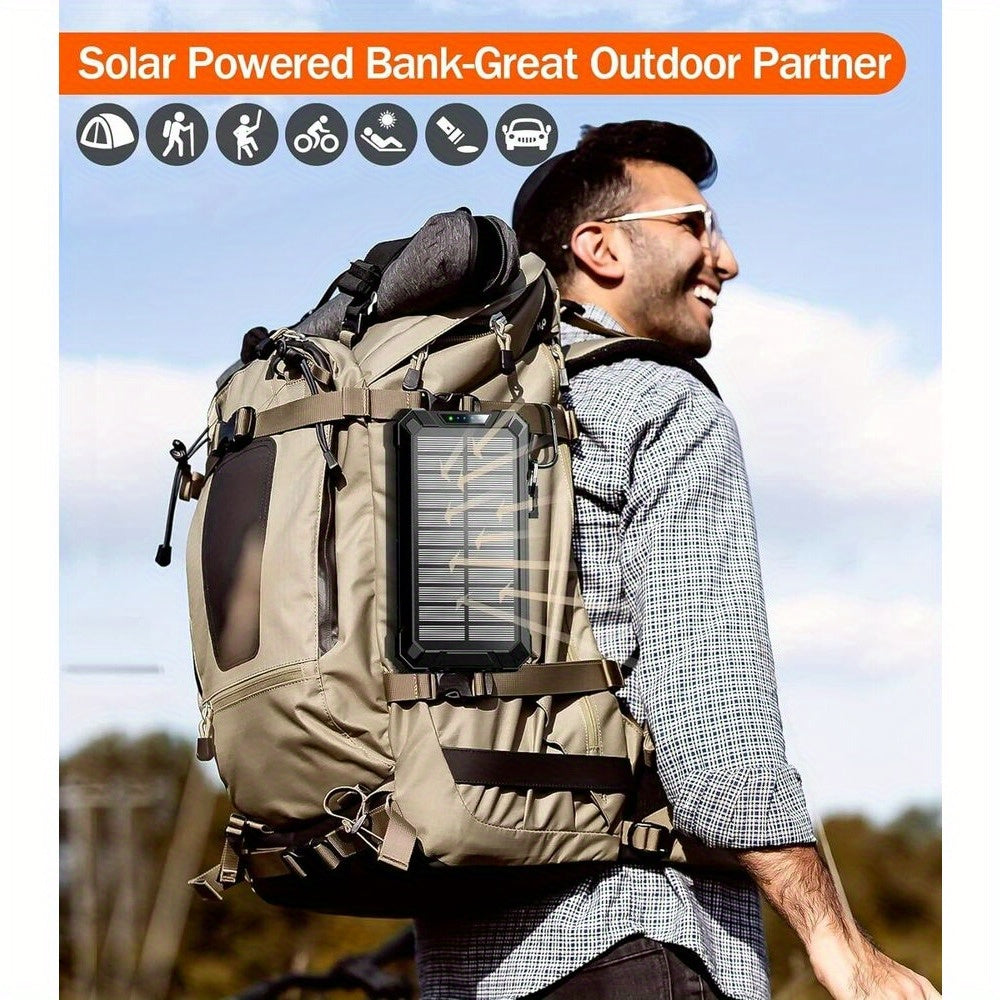 Solar Mobile Power Bank Magnetic Wireless Charger 40000/28800mAh Built-in 4 Cables Six Outputs 15W Fast Charging Mobile Power Bank Suitable for All Mobile Devices Three Inputs with Dual Flashlights Solar Portable Charger, The Best Gift for Hallowmas