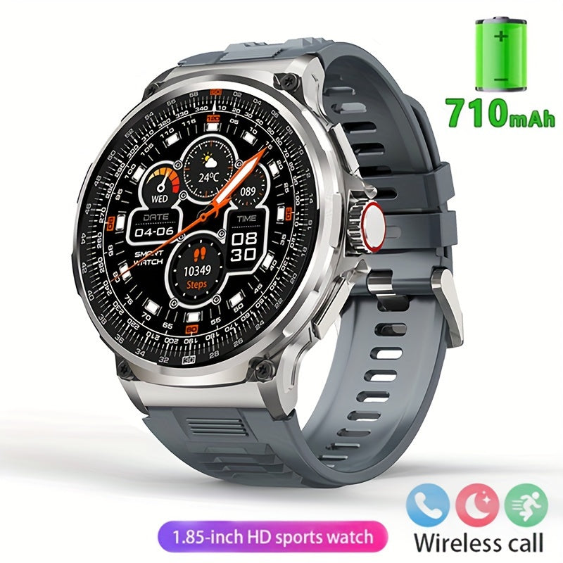 360*360 High-definition Men's Outdoor Sports Smartwatch - Wireless Communication, 710mAh Battery Life, High-quality Speaker, Sports Data Tracking, Sleep Monitoring, Dynamic Dial Image, Wireless Phone Answering, Message Notification, Music Control