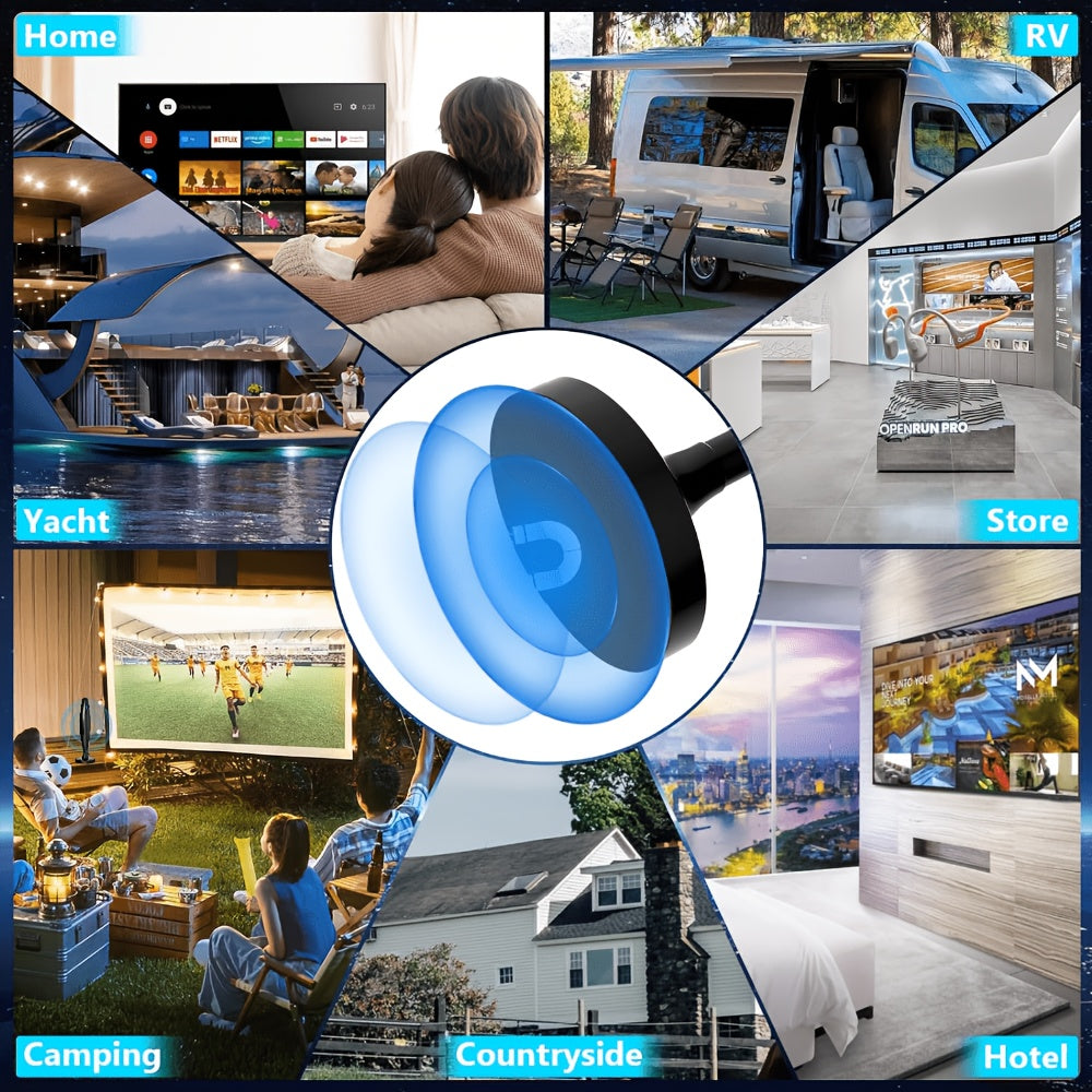 2026 Upgraded Smart AI-Driven Ultra-Long Range Indoor TV Antenna Compatible for Smart & Legacy TVs, 4K/1080P HD Signal Booster with VHF/UHF Tuner, Easy Install for Free Channels, for Theater, for Smartbox, for Smart Antenna