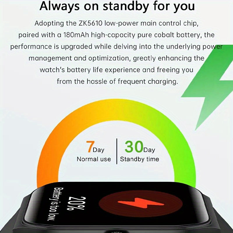 New Large Screen Smartwatch, 1.83-inch Full Touch Screen, Suitable For Android/iPhone, High-definition Calling And Answering, Music Player, Multiple Sports Modes, Sports Watch For Outdoor Activities, Daily Wear, Multiple Interface Choices