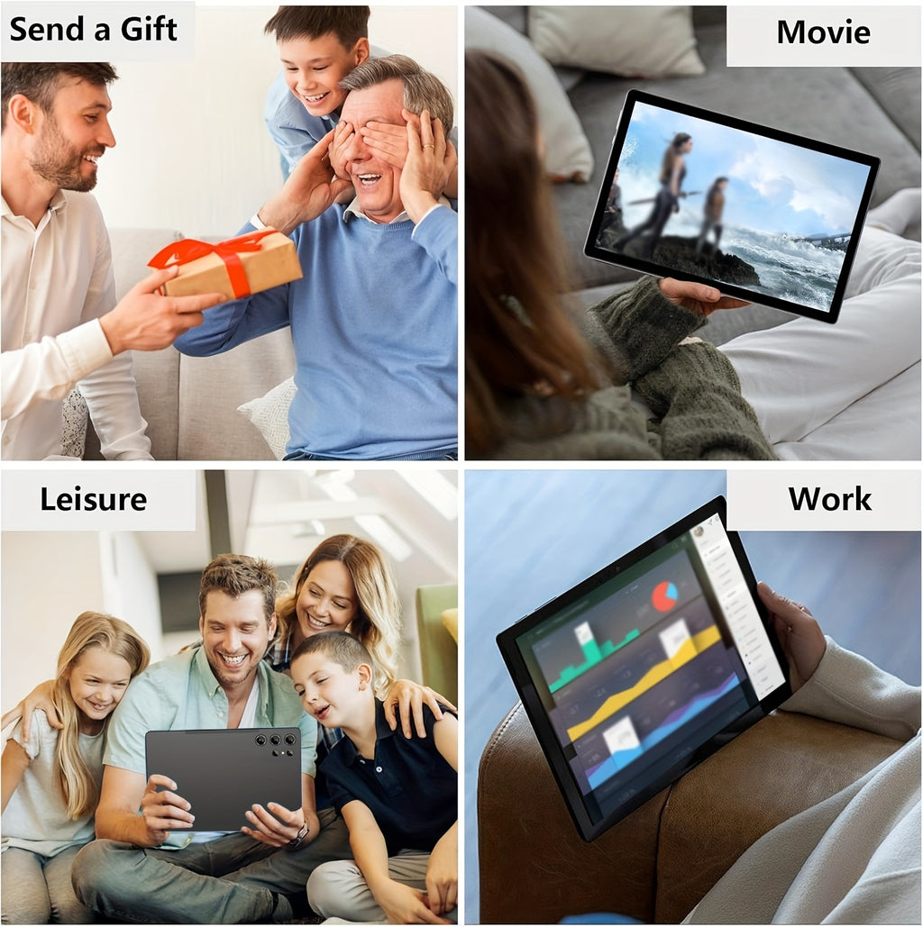 [2in 1 Tablet PC] 2in 1 Android 15 Tablet Latest Tablets, 11 Inch Tablet 12GB RAM 128GB ROM, 2in 1 Tablet with Keyboard, Case, Stylus, Long Battery Life, Tablet PC, 5G Wifi, 8MP+20MP Dual Camera, 1280 * 800 FHD IPS Screen, Tablet, Pad
