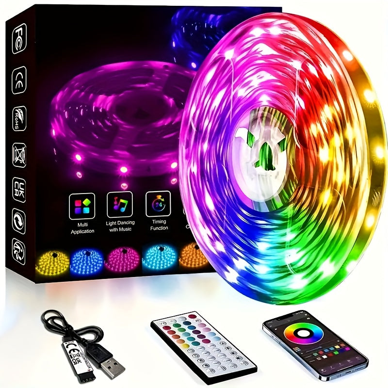 Extra Long 16Ft-100Ft Smart LED Strip Lights for Bedroom, RGB LED Lights with App And Remote Control, Home Decor Music Sync Color Changing Lights for Room Party, Holiday Decor Light Strip, Wedding Decor Ambient Strip Lights