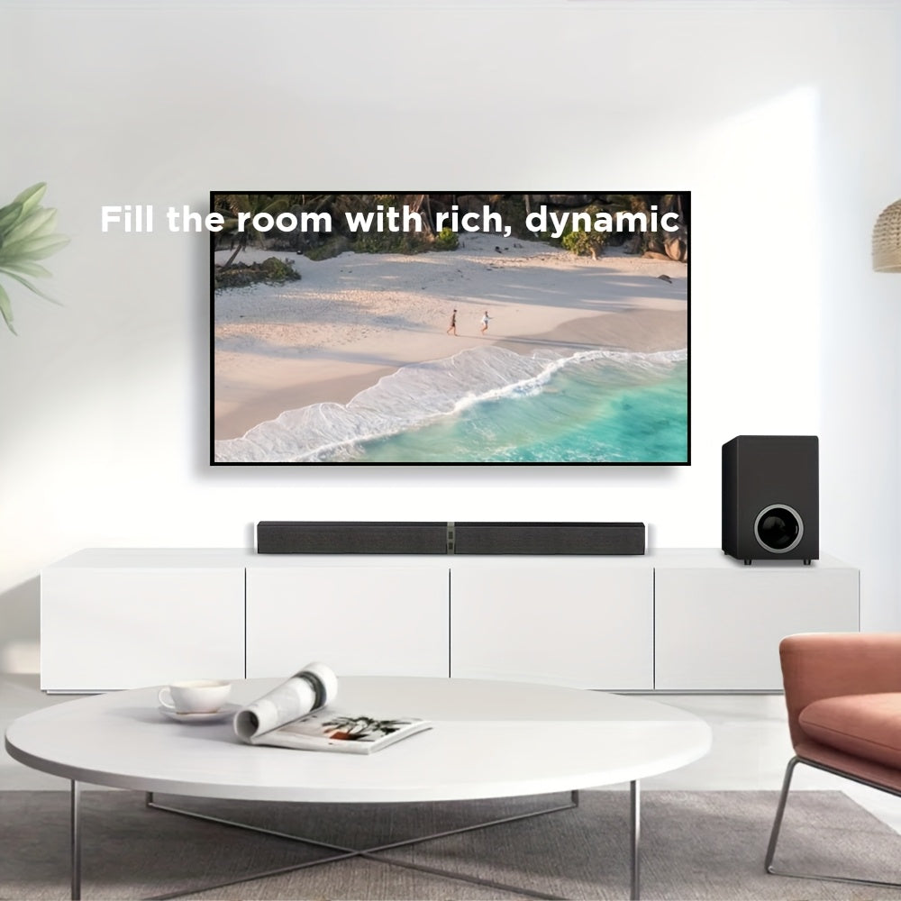 [Home Theater] Sound Bar with Subwoofer, SoundBar for Smart TV, Wireless Speaker, Deep Bass, TV Audio System with ARC/Opt/AUX for Enhanced Home Theater Sound, with Infrared Remote Control