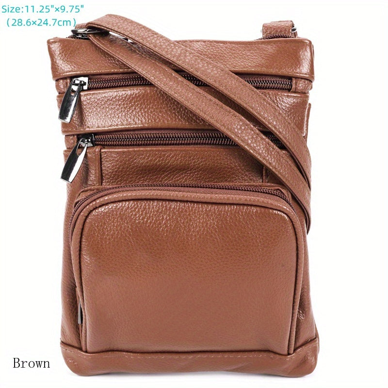 Genuine Leather Shoulder Bag, Super Soft First-layer Cow Leather Crossbody Bag, Multi-functional Smartphone And Computer Storage Bag, 3 Sizes And Many Colors