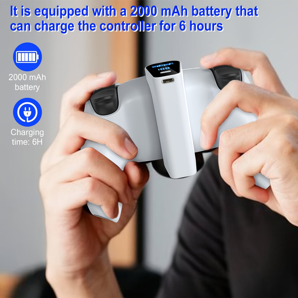 Rechargeable Battery Pack for Ps5/Dualsense Edge Controller, Built-In High Capacity Battery: 1800Mah-2000Mah with LED Indicator And Charging Cable, Charging Kit for Playstation 5/Dualsense Edge Controller, Great Gaming Gift