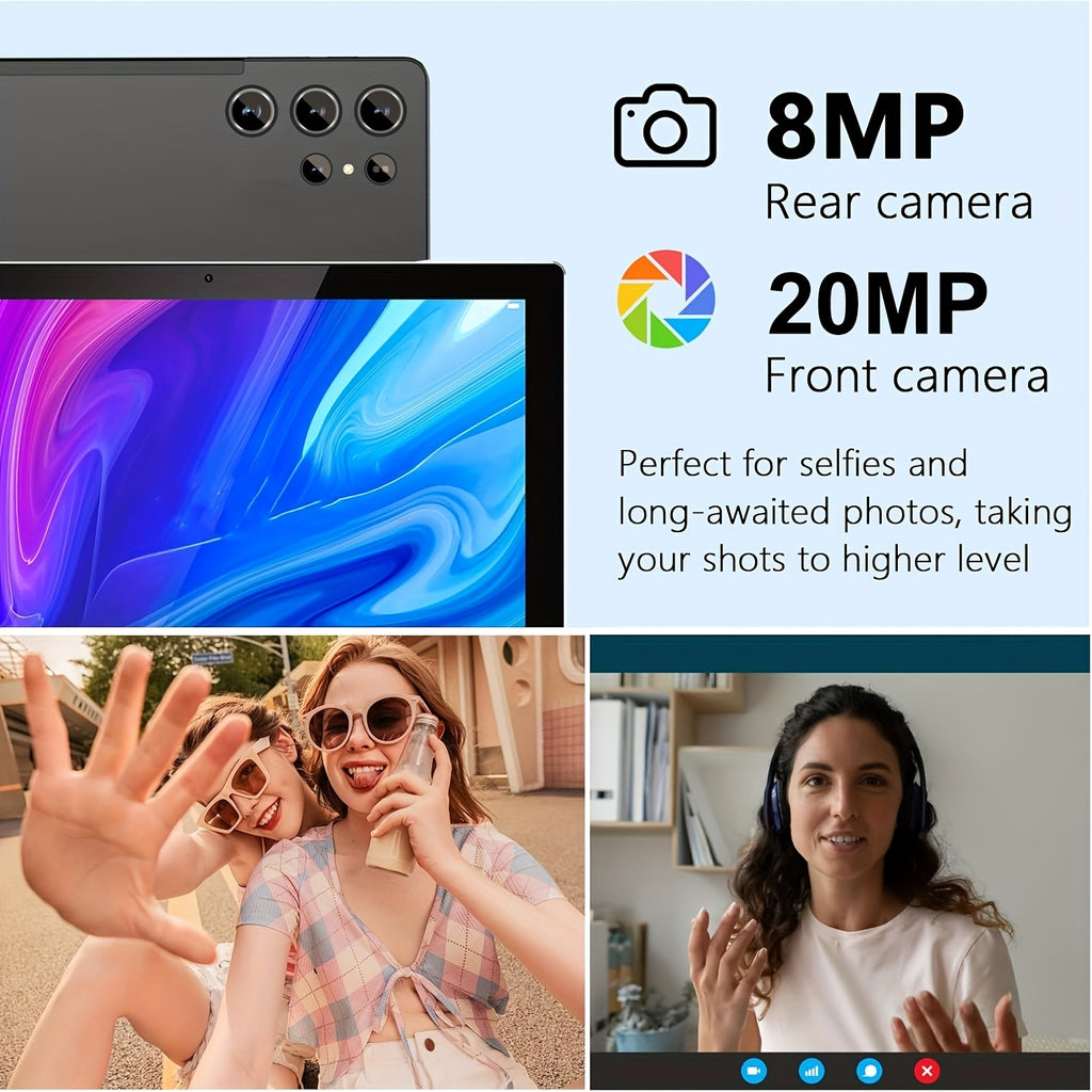[2in 1 Tablet PC] 2in 1 Android 15 Tablet Latest Tablets, 11 Inch Tablet 12GB RAM 128GB ROM, 2in 1 Tablet with Keyboard, Case, Stylus, Long Battery Life, Tablet PC, 5G Wifi, 8MP+20MP Dual Camera, 1280 * 800 FHD IPS Screen, Tablet, Pad