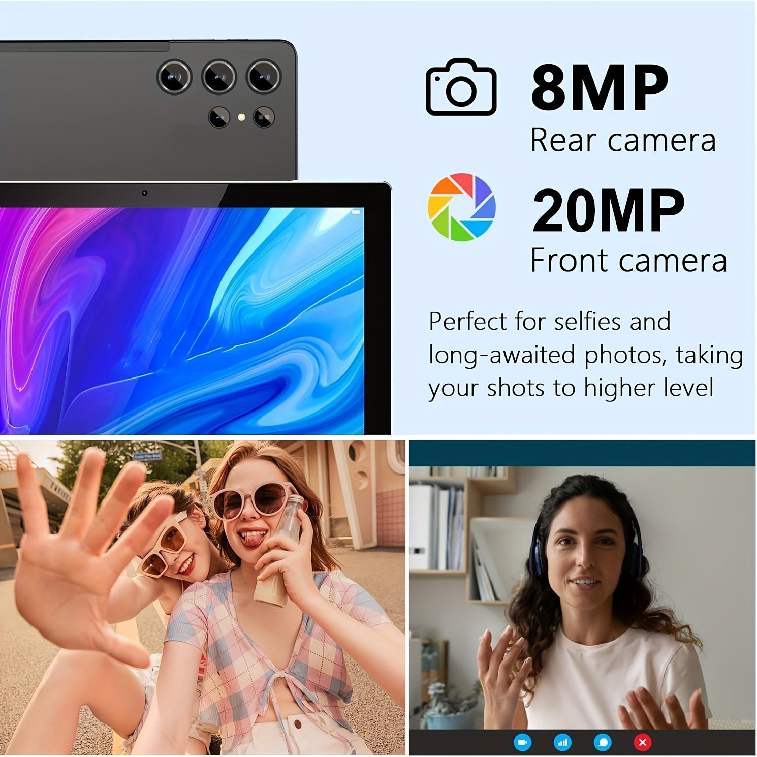 [2in 1 Tablet PC] 2in 1 Android 15 Tablet Latest Tablets, 11 Inch Tablet 12GB RAM 128GB ROM, 2in 1 Tablet with Keyboard, Case, Stylus, Long Battery Life, Tablet PC, 5G Wifi, 8MP+20MP Dual Camera, 1280 * 800 FHD IPS Screen, Tablet, Pad