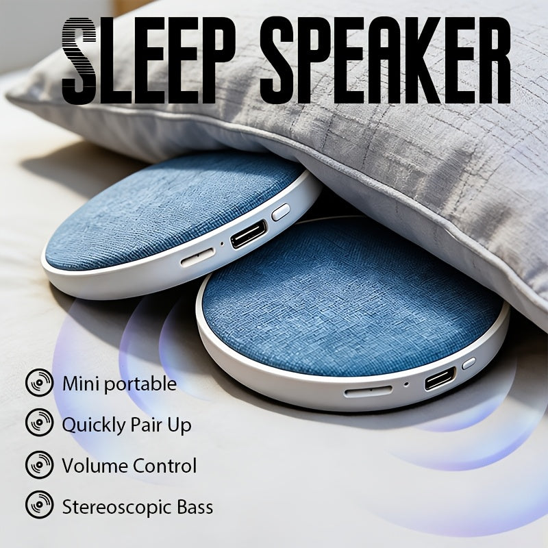 Sleep Headphones Pillow Speaker, Bone Conduction Under Pillow Wireless Speaker, White Noise Machine with Bass Stereo, TF Card, Auto Shut-Off Timer, Ultra-Thin 11mm