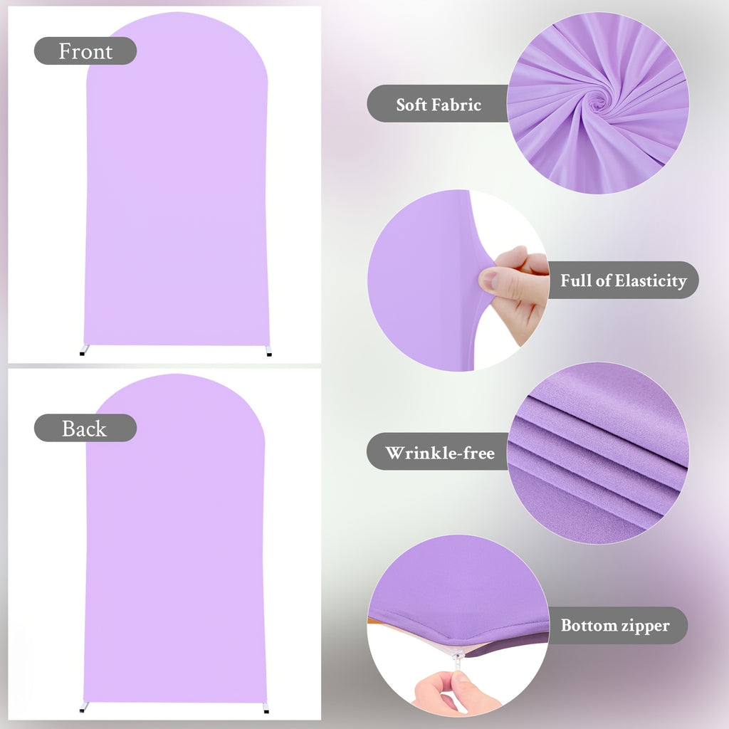 6ft Wedding Arch Cover Polyester Fitted Wedding Arch Stand Covers Round Top Backdrop Cover for Birthday Party Ceremony Banquet Decoration, Suitable for Wedding Ceremonies, Gender Reveals, Birthday Parties.