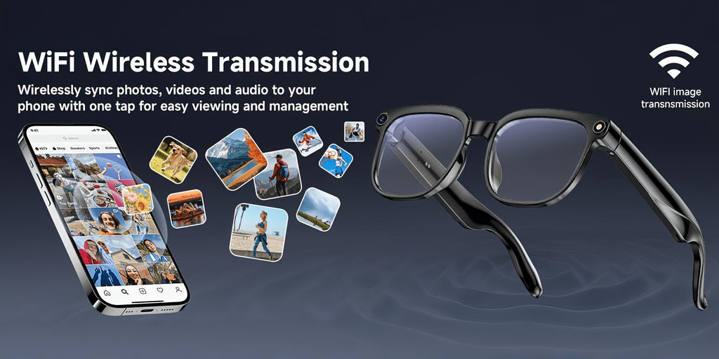 Smart Camera Glasses, 8MP HD Video Recording Glasses (with Audio Function), Wireless Camera With Photochromic Lenses, Real-time Translation, Voice Assistant, Object Recognition, Hands-free Music And Calls.
