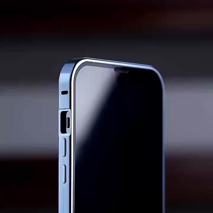 Phone Case - Suitable for Iphone 16/15/14/13/12 Pro Max PLUS Anti-Peep Magnetic Mobile Phone Case Transparent Back Panel Metal Frame Anti-Peep Privacy Double-Sided Anti-Peep Tempered Film Anti-Peep Mobile Phone Case