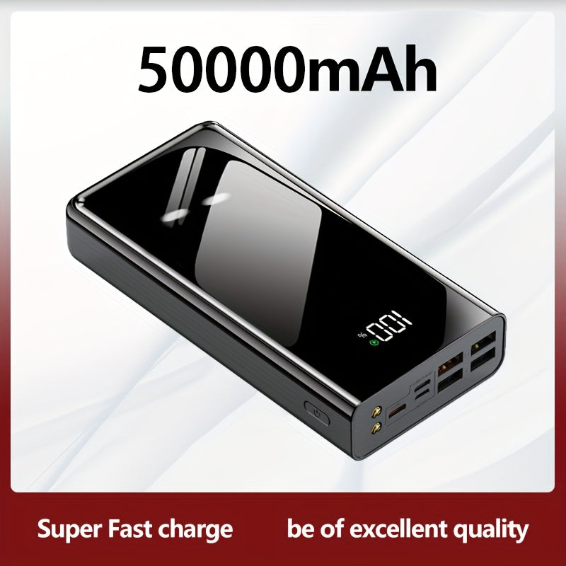 [50000mAh Power Bank] 50000mAh Ultra-High-Capacity Power Bank | Portable with LED Flashlight, Power Display, Multiple Ports | Fast Charging for Smartphones, Devices