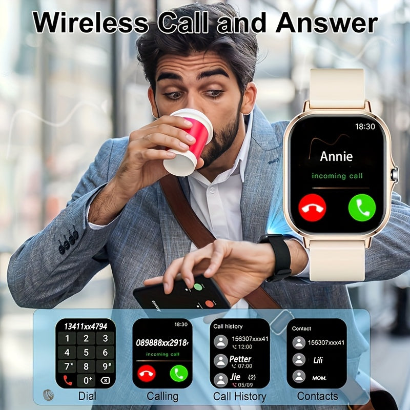 Smart Watch, Answering, with Wireless Calling, Message Viewing, Multifunctional, Multiple Sports Modes, Music Playback Perfect Gift for Men And Women, Perfect Choice for Gifts, Suitable for Android And iPhone, Remote Camera And Positioning, 1.83-inch
