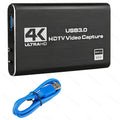 A USB 3.0 Video Capture Card Supporting 4K UHD 60Hz, 1080P 60Frame HD Recorder, Compatible with Live Game Streaming And OBS Capture