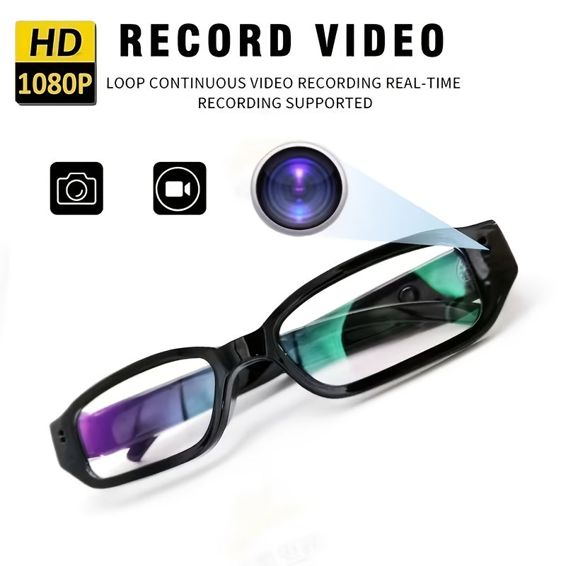 [1080P] Includes A 32GB TF Card, 1080P HD Mini Video Glasses Camera, Portable Digital Recorder With TF Card Slot, No Driver Required For Easy PC Or Laptop Connection. USB-Powered Glasses For Sports, Outdoor Activities, And Meetings. With These Glasses