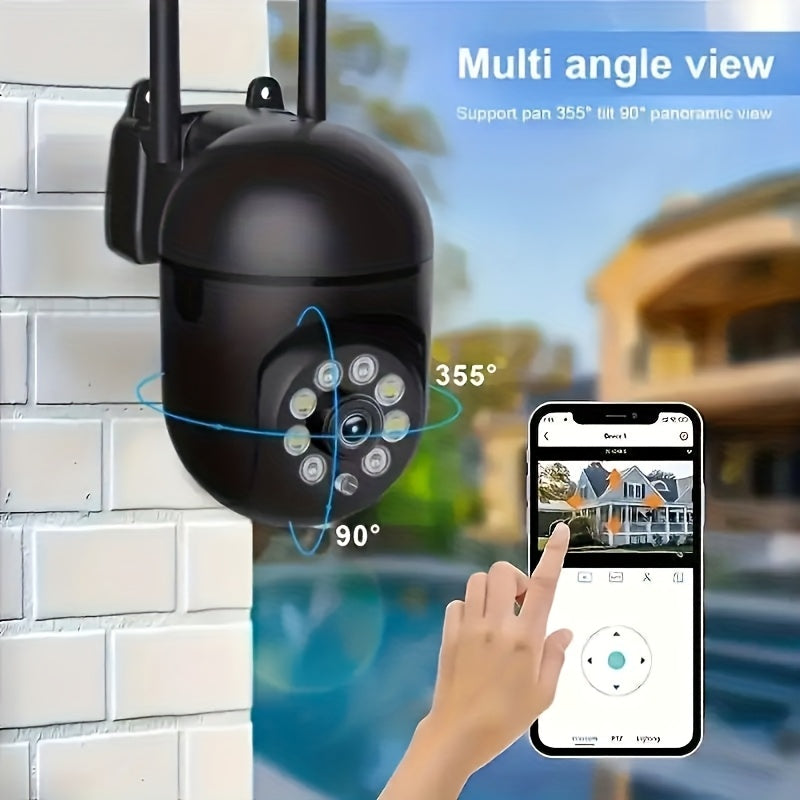 1pc 1080P Full HD Wireless Panoramic Camera with 360 Degree Rotation, Wireless WIFI Security Camera with Two-Way Audio, Motion Detection, Compatible with Smartphones, USB Powered, for Home Security, Supports SD Card And Cloud Storage