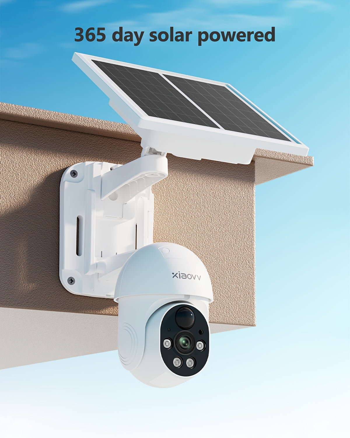 XIAOVV P6 1080P WiFi Wireless Solar Security Camera 360 Degree PTZ Battery Powered Home Surveillance Camera with Motion Detection, Color Night Vision, Two-way Audio