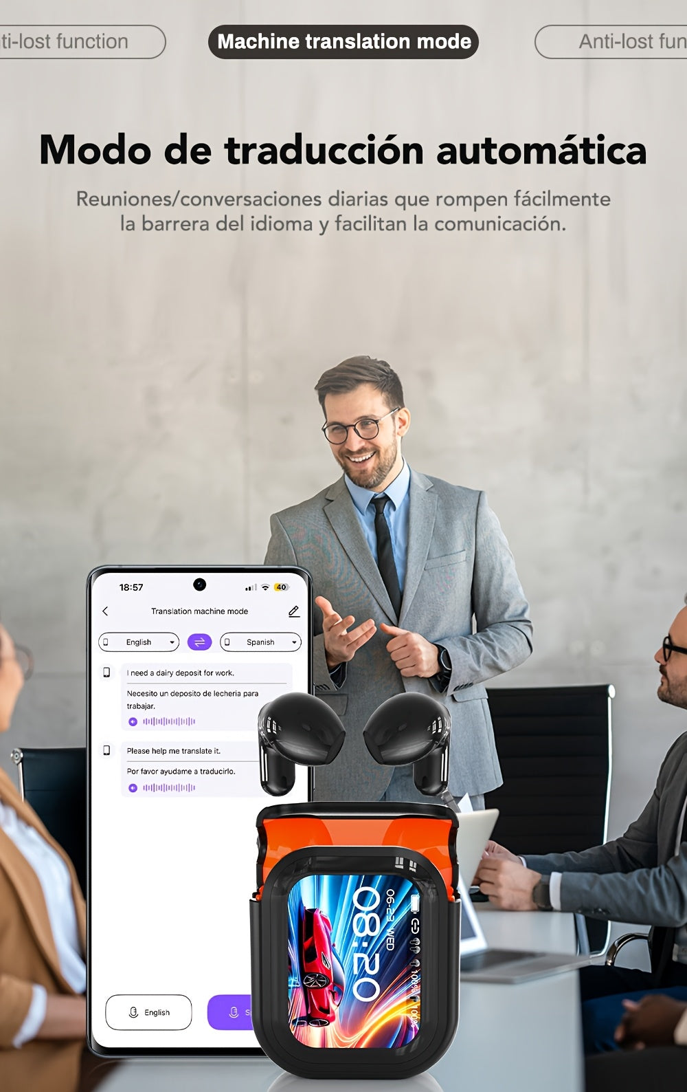 HTC NE20 AI Translation Earbuds, 136 Languages Bidirectional Real-Time Translation, True Wireless Bluetooth Earbuds, 2026 New Model, Essential for Business and Travel, Supports LDAC High-Definition Sound Quality, 30mAh Battery Capacity, 4-Hour Talk
