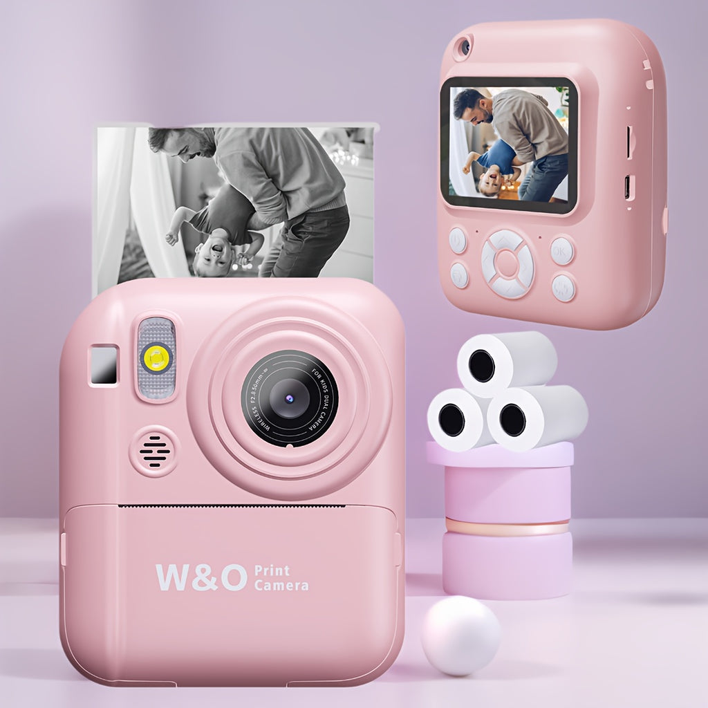 Camera Paper/New Instant Print Digital Camera, 1080P 2.4 Inch Screen Super Cute Instant Camera with 3 Rolls Print Paper And 32GB Card, Digital Camera Kids Gift for Kids 3-12 Years, Perfect Holiday Gift for Girls/Boys, Birthday Gift