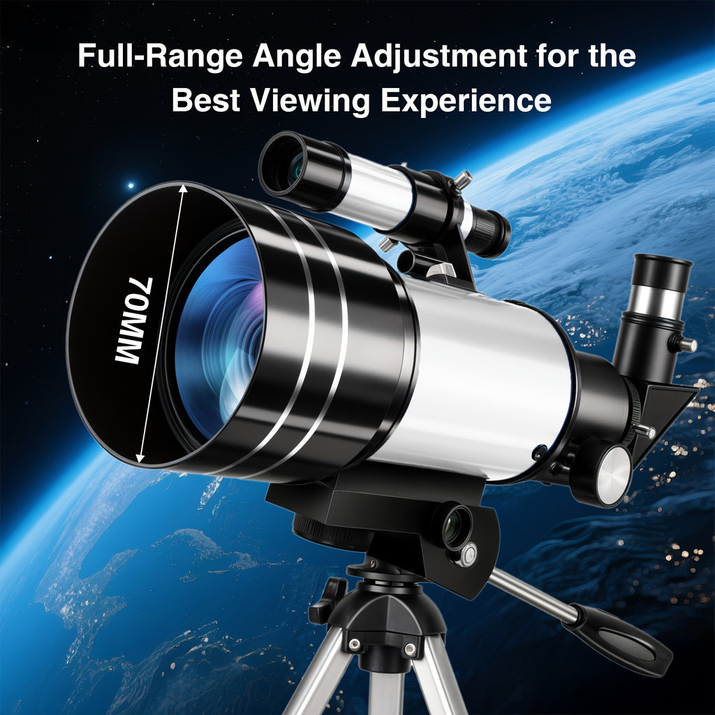 150X Telescope, 70Mm Aperture Telescope Monocular, Portable Astronomical Telescope with 3 Eyepieces, Tripod Phone Holder, Barlow Lens, Perfect for Viewing Nature, Education And Exploration, Easy Installation, Best Valentine Gifts for Lovers