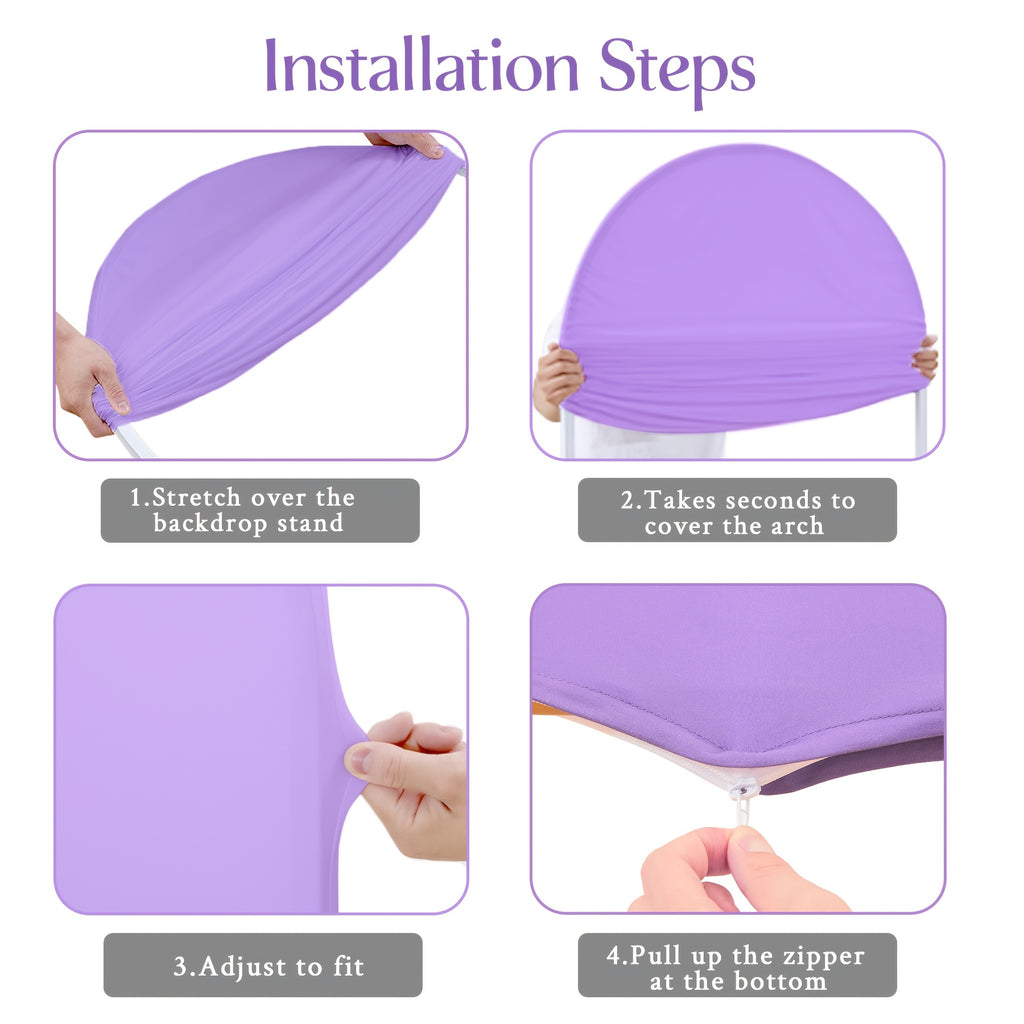 6ft Wedding Arch Cover Polyester Fitted Wedding Arch Stand Covers Round Top Backdrop Cover for Birthday Party Ceremony Banquet Decoration, Suitable for Wedding Ceremonies, Gender Reveals, Birthday Parties.