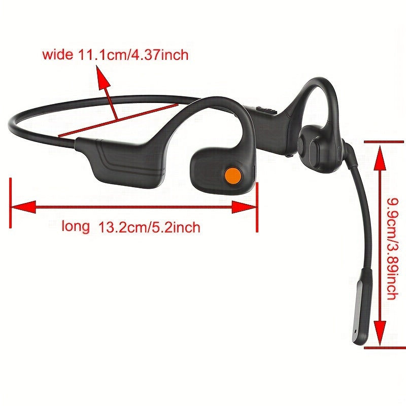 Open-air Conduction Earphones with Dual Microphones, Wireless Earphones with ENC Noise-canceling Microphones for Calls, Work, Driving, Online Meetings, Outdoor Cycling, 10-hour Playback Time, Business Earphones