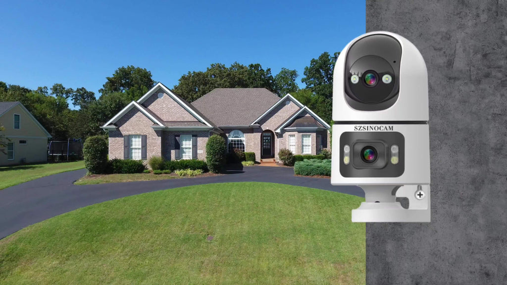 2.4G&5GHz Wireless WiFi, 4K Outdoor with Dual Lenses Security Camera, Rain-proofRotating, Night Vision, Dynamic Detection, Two-Way Call, Wifi Connectivity - Imagery & Christmas Halloween Decorations, Thanksgiving Day Gift, Cameras for Home Security.