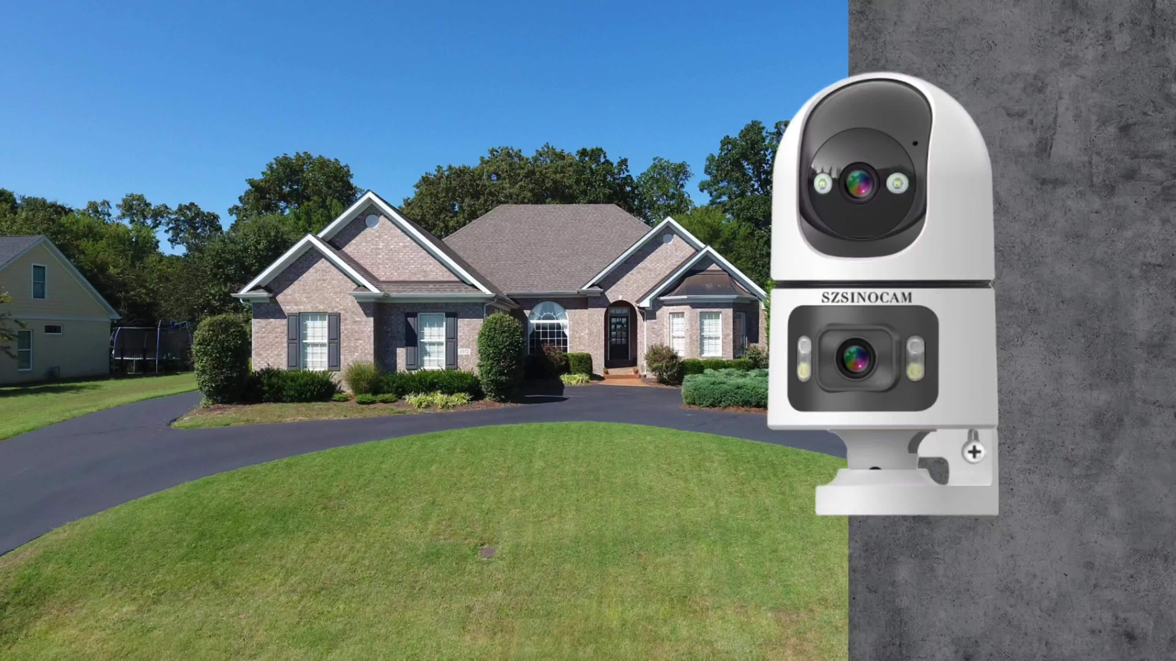 2.4G&5GHz Wireless WiFi, 4K Outdoor with Dual Lenses Security Camera, Rain-proofRotating, Night Vision, Dynamic Detection, Two-Way Call, Wifi Connectivity - Imagery & Christmas Halloween Decorations, Thanksgiving Day Gift, Cameras for Home Security.