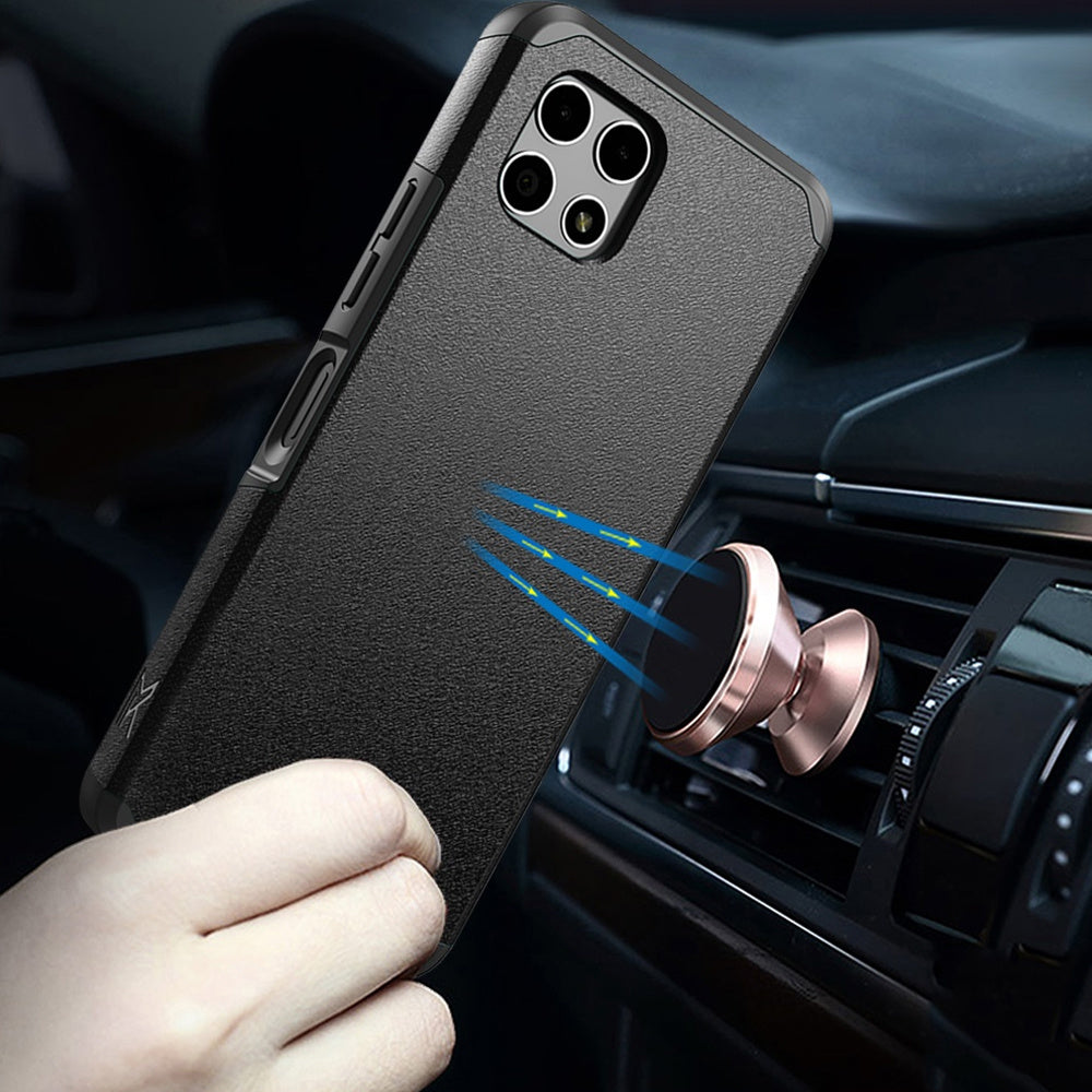 For T-Mobile Revvl 7 5G Phone Case, Dual Layer Hybrid Magnetic Support Shockproof Heavy Duty Cover