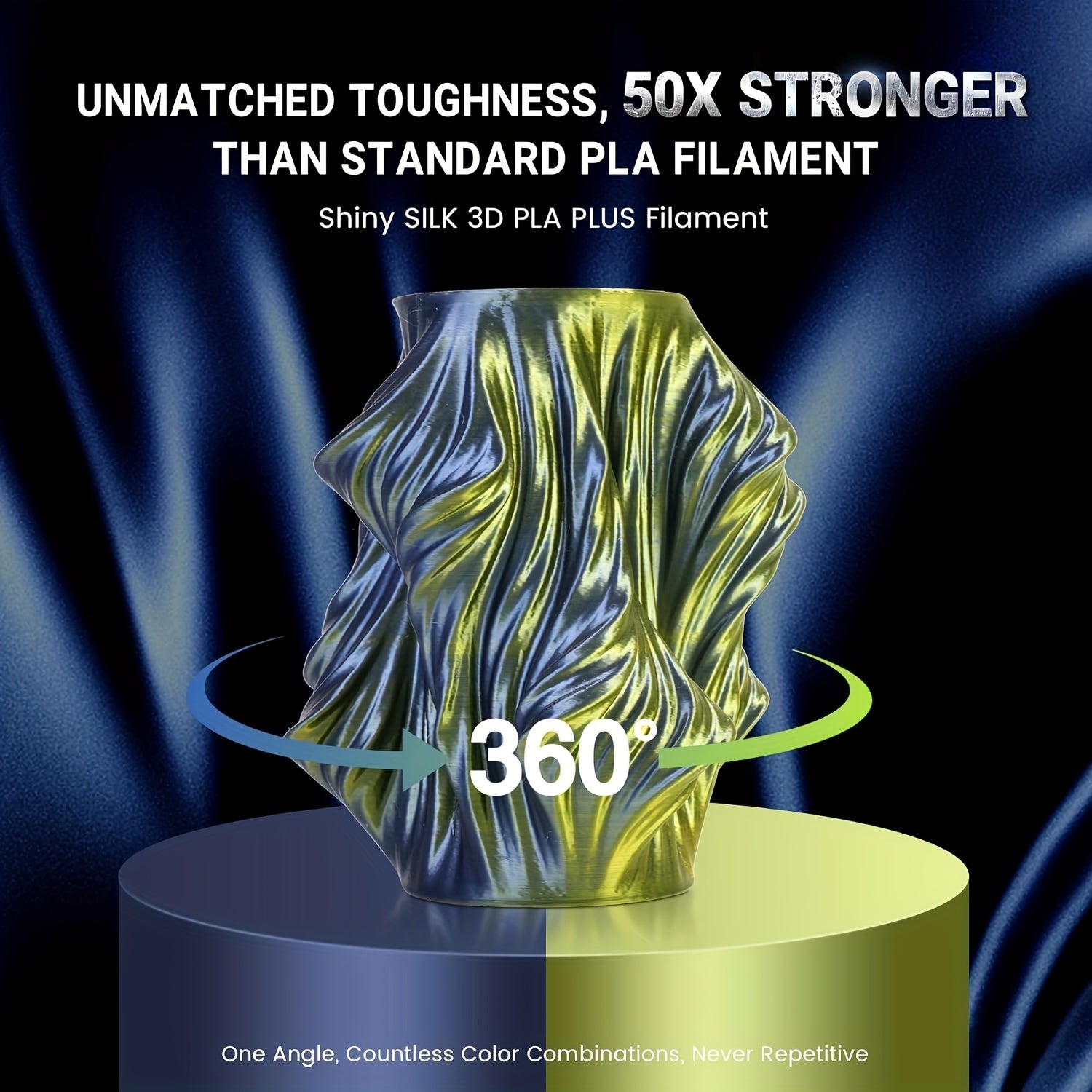 SUNLU PLA Plus Filament for 3D Printing, Dual Color Gradient, High Toughness, Shiny Texture, 1.75mm Diameter, Low Shrinkage, Dimensional Accuracy +/- 0.02mm, Smooth Surface Plastic Materia, 1kg Spool (2.2 Lbs)