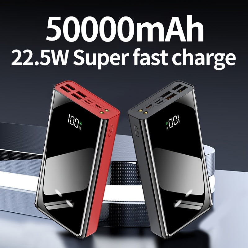 [50000mAh Power Bank] 50000mAh Ultra-High-Capacity Power Bank | Portable with LED Flashlight, Power Display, Multiple Ports | Fast Charging for Smartphones, Devices