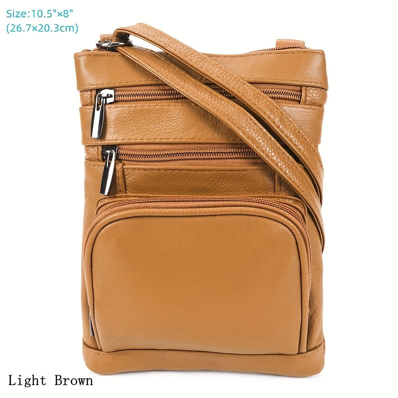 Genuine Leather Shoulder Bag, Super Soft First-layer Cow Leather Crossbody Bag, Multi-functional Smartphone And Computer Storage Bag, 3 Sizes And Many Colors