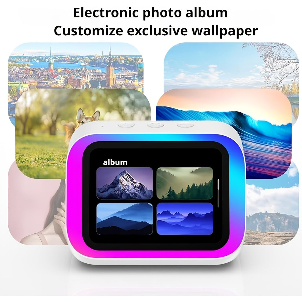 AI Smart Speaker, Smart Alarm Clock with Wireless Speaker & Dynamic RGB Light, Hi-Fi Stereo Sound, HD Smart Display, Answer/Make Call, Voice Assistant, Period Tracker, 2500mAh Battery, Portable Speakers - Charging Bedside Digital Clock