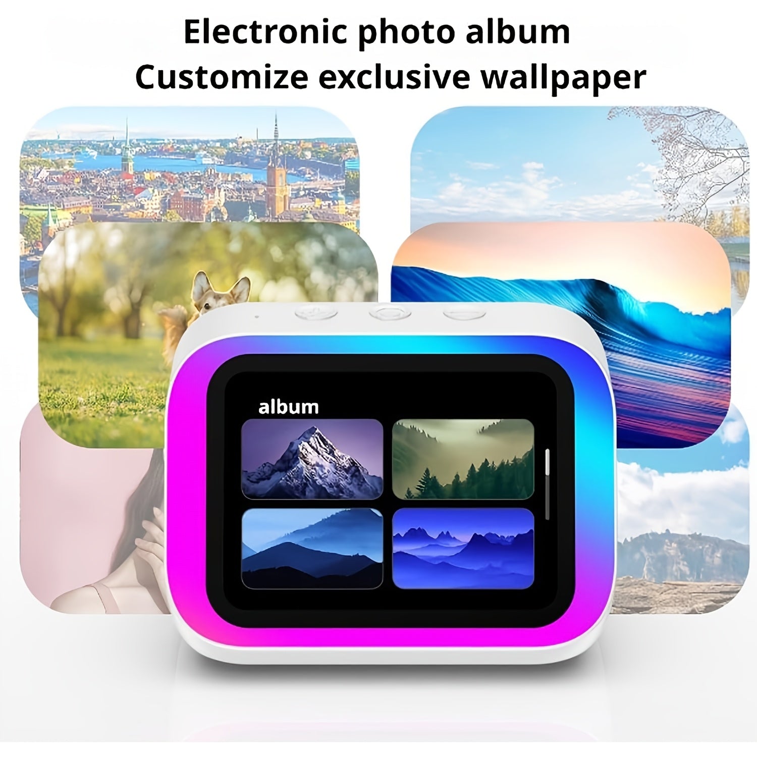 AI Smart Speaker, Smart Alarm Clock with Wireless Speaker & Dynamic RGB Light, Hi-Fi Stereo Sound, HD Smart Display, Answer/Make Call, Voice Assistant, Period Tracker, 2500mAh Battery, Portable Speakers - Charging Bedside Digital Clock